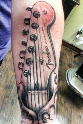 Fender Telecaster by Tommy Sisneros at All Sacred Tattoo in Denver CO  r tattoos